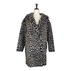 $960 Harris Wharf Leopard Wool Coat XXS